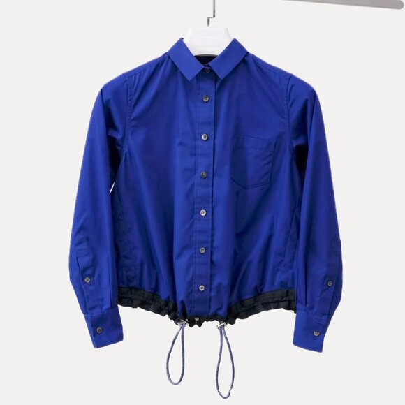 Sacai Luck SS/15 Blue Drawstring Button Up Shirt - Picture 1 of 13
